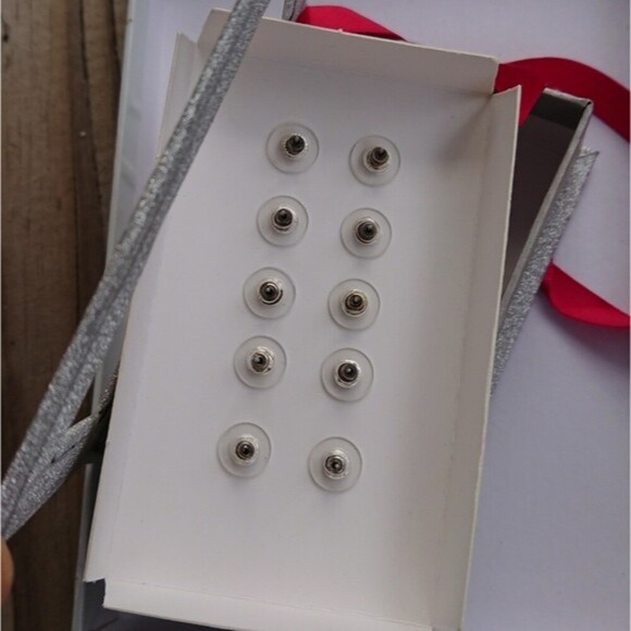 Kohls Earrings Gift Set -Multicolor Cubic Zirconia Nickel Free Silver Tone Studs - Picture 4 of 6